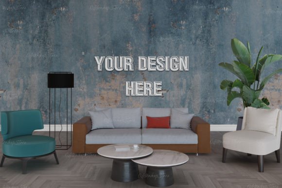 Download Interior Poster Mockup, Living Room - Interior poster mockup Collection