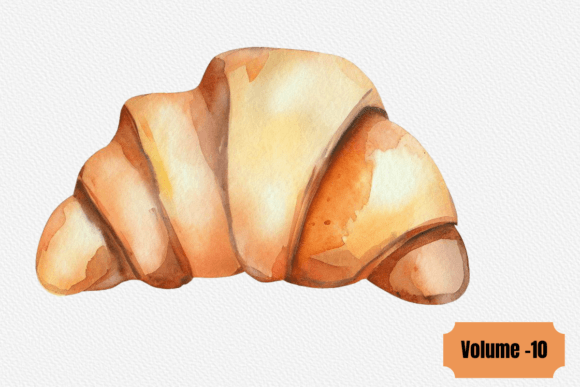 Download Watercolor Croissant Clipart Volume –10 - Croissant clipart Collection