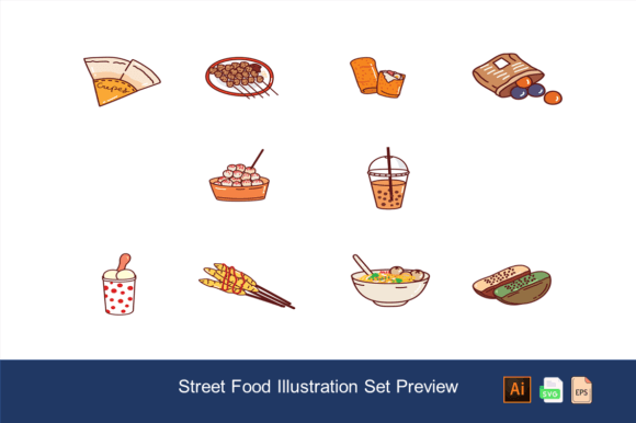Download Street Food Illustration Set - Food illustration set Collection