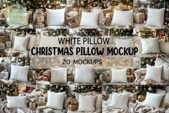 Download Pillow Mockups, Christmas Pillow Bundle - Mockups Collection