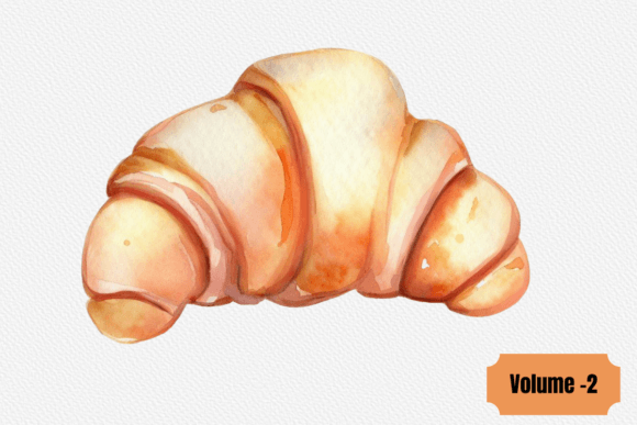Download Watercolor Croissant Clipart Volume –2 - Croissant clipart Collection