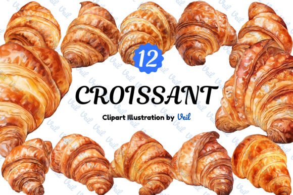 Download Croissant Clipart Bundle - Croissant clipart Collection