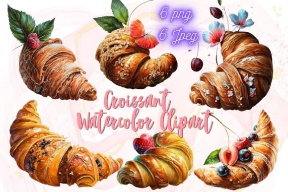 Download Watercolor Croissant Clipart Sublimation - Premium Resources